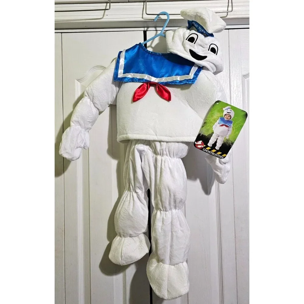 Ghostbusters Deluxe Stay Puft Costume 18M-2T Marshmallow Man Baby Toddler NEW
